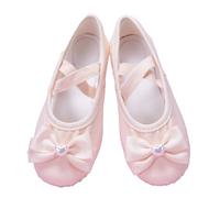 Ballet Shoes Split-Sole Dance Slippers with Cross Elastic Strap Slip-On Flats School Shoes Solid Color Lightweight Footwear Indoor Gymnastic Breathable Footwear