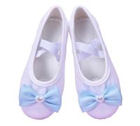 Ballet Shoes Split-Sole Dance Slippers with Cross Elastic Strap Slip-On Flats School Shoes Solid Color Lightweight Footwear Indoor Gymnastic Breathable Footwear