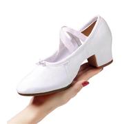 Ballet Shoes Women Dance Shoes Girls Ballet Jazz Salsa Shoes Soft Sole Low Heels Kids Dancing Slippers Pink Black Red Children Latin Sneakers(6Outdoor White 3.5cm,42)