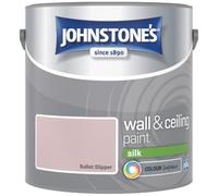 Ballet Slipper Johnstone’s Wall & Ceiling Silk Paint 2.5L - Smooth Silk Finish, Excellent Coverage, Quick Dry, Low Odour Interior Paint for Walls & Ceilings