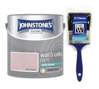Ballet Slipper Johnstone’s Wall & Ceiling Soft Sheen Paint 2.5L + 3" Brush - Subtle Sheen Finish, Durable & Washable, Quick Dry, Low Odour Interior Paint for Walls & Ceilings