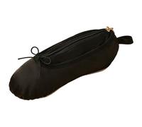 Ballet Slipper Makeup Bag, Satin Ballet Shoe Bag for Cosmetics Organization - Unique Dance Themed Favor for Dancers, Girls, Ballerinas, Black