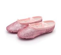 Ballet Slippers Ballet Dance Shoes Yoga Gym Flat Slippers Glitter Pink Blue Rose Red Colors Ballet Dance Shoes for Girls Children(Rose Red,37)