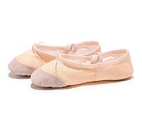 Ballet Slippers Black Red Pink White Canvas Flat Yoga Teacher Gymnastic Ballet Dance Shoes Kids Ballet for Girls Women(P-Fuse,25(16cm))