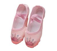 Ballet Slippers Children's Dance Shoe Soft Sole Practicing Cat Claw Satin Embroidery Ballet Body Yoga Girl Indoor Gymnastics Shoes, Elizabeth Flesh, 23