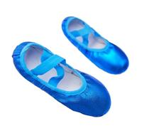 Ballet Slippers Girl Ballet Shoes Glitter Split-Sole Dance Slippers Toddler Kids Practice Shoes Flats Soft Lightweight Elastic Laces Colorful(Blue,29)