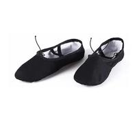 Ballet Slippers Girls Flat Canvas Head Black White Soft Zapatos De Punta De Ballet Slippers Ballet Belly Gym Yoga Dance Shoes Kids Woman Man(Black,32)
