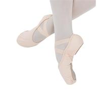 Ballet Slippers Girls Ladies Practice Dance Shoes Cloud Soft Ballet Elastic Fabric Gymnastics Patchwork Cotton Style for Girls(Pink,35)