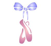 Ballet Slippers Stencil - 11.5 x 20cm (S) - Reusable Ballerina Dance Ballet Shoes Wall Stencil Template