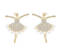 Ballet Themed Dancer Earrings for Teen Copper Golden | Chic Simple Charm, Dressing up Eye Catching, Women Ballerina Style, One Pair