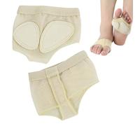 Ballet Toe Pads, 1 Pair Dance Foot Covers for Ballet, Belly Dance, Yoga & Pilates, Sweat Absorbing Breathable Toe Protectors with Shock Absorption Foot Thongs for Dance Girls (Beige)