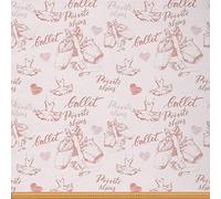 Ballet Upholstery Fabric & DIY Projects, Girls Ballet Dancer Dress Shoes Fabric, Elegant Swan Pattern, 2 Yards, Pink (L184*W150cm) by The Yard