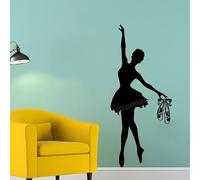Ballet Wall Decal Ballerina Dancer Gymnastics Dance Studio Vinyl Wall Sticker Ballerina Pointe Home Bedroom Decor Poster 57x25cm