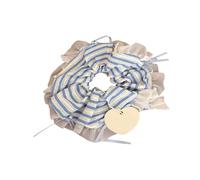Balletcore Scrunchie with Bowknot Lace Design, Stripe Pattern, C