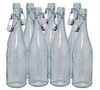 BALLIIHOO 750ml Classic Style Clear Glass Swing Top Bottles - Pack of 8