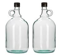Balliihoo Homebrew Home Brew & Wine Making - Pack Of 2 x Glass Gallone Bottles With Screw Caps - 2 Litre Capacity