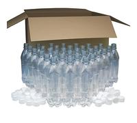 BALLIIHOO Pack Of 40 x 500ml Clear PET Plastic Bottles With White Caps
