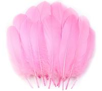 Ballinger Pink Large Goose Feather Bulk for Crafts,120Pcs,6-8inch