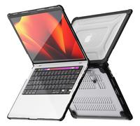 [BallisticWrap] Protective Snap-On Tough Hard Shell Cover with Kick Stand Shockproof Case for MacBook Pro 13 inch 2022/2020/2018