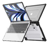 [BallisticWrap] Protective Snap-On Tough Hard Shell Cover with Kick Stand Shockproof Case for MacBook Air 13.6 inch 2024 / 2022