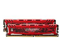 Ballistix Sport LT BLS2K8G4D26BFSEK 16 GB Kit (8 GB x 2) (DDR4, 2666 MT/s, PC4-21300, CL16, Single Rank x8, DIMM, 288-Pin) Memory - Red
