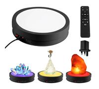 ballity 22cm Rotating Display Stand, Display Turntable, 360° Electric Motorized Turntable with 6 Color LED Lights, 20KG Load, for Photography Products Shows Toys Jewelry, USB, Speed Adjustable
