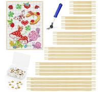 BALLMENT 24PCS Wooden Stretcher Bars for Needlework - 6 Sets in 6 Sizes Canvas Stretcher Bars with 100 Thumb Tacks and Tacks Remover for Needlepoint, Embroidery, Stitch Frame