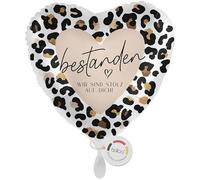 balloa Foil Balloon Heart Gift Exam Passed Graduation Driving Licence Study Helium Balloon Leopard Pattern Balloon Celebration Decoration Party Decoration Surprise Graduation Congratulations 33 cm