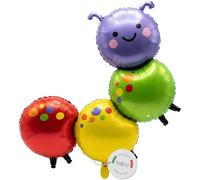 balloa Foil Balloon XXL Colourful Caterpillar Helium Balloon Animal Motif Flower Meadow, Balloon Caterpillar Butterfly for Party, Children's Birthday, Gift for Birthday, Party Decoration Animal