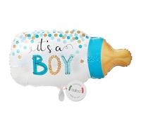 balloa Foil Balloon XXL Its a Boy Baby Bottle, Helium Balloon Birth Boy, Balloon Baby Decoration for Baby Shower, Gift for the Birth of a Son, Party Decoration Welcome Baby, Bottle Motif, 74 cm