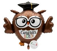 balloa Foil Balloon XXL Owl Congrats Grad Helium Balloon Gift for Graduation, Balloon Graduation for Graduation, Study, Exam Passed, Party Decoration Prom, 61 cm