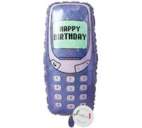 balloa Foil Balloon XXL Retro Mobile Phone, Helium Balloon Vintage Design, Balloon Nostalgia Decoration, Gift Idea for Men Women 90s Party Birthday, Party Decoration, Foil Balloon Retro Look, 57 cm