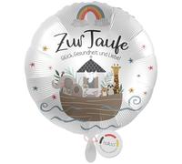 balloa XXL Foil Balloon for Christening Noah's Ark with Rainbow, Helium Balloon as a Christening Gift for Boys or Girls, Decorative Balloon, Room Decoration and Table Decoration for Christening Party