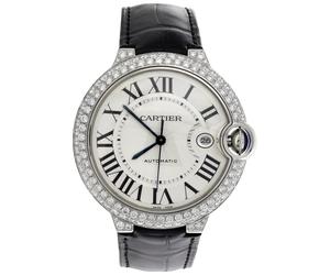 Ballon Bleu De Cartier 42mm Silver Dial Diamond Watch Ref. # W69016Z4 3.50 CT