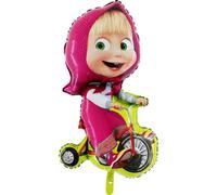 Ballonim® Masha and the Bear Balloons 90 cm / 45 cm Foil Balloon Party Decoration Birthday (Masha on the Wheel)