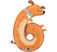 Ballonim® Number 6 Dog 89 cm Foil Balloon Party Decoration Birthday