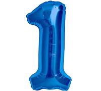 Balloon 1st Birthday Number 1 Blue XXL Giant Foil Balloon 40” Birthday Decoration for Boy. Flies with Helium