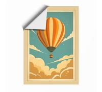 Balloon Adrift in Sky Vintage Unframed Wall Art Print A4 (29.7×21cm), Wall Decor for Living Room, Bedroom, Office & Home, Art Gift