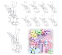 Balloon Arch Clips, 10 Pcs Balloon Clips for Arch, Heavy Duty Plastic Spring Garland Clamps Transparent Clip Connectors Suitable for Wedding Birthday Photography Decor DIY Backdrop Stand