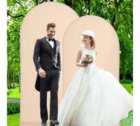 Balloon Arch Cover, Arch Stand Cover Set 4.9FT,5.9FT,6.6FT, Set of 3 Wedding Arch Cover Fitted Spandex Covers for Round Top Chiara Backdrop Stand Cover for Party Birthday Banquet Decoration White
