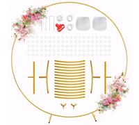 Balloon Arch Frame,2M Detachable and Reusable Balloon Arch Kit with Stable Water Fillable Base,6.6FT Golden Metal Circle backdrop stand for Baby Shower Party,Wedding,Graduation,Birthday Decoration