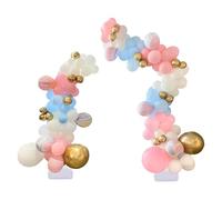 Balloon Arch Kit - 2.5M + 1.5M Flower Half Arch Stand, DIY Free Bend Backdrop Stand with Base, Column Frame Set for Wedding Graduation Birthday Party Supplies Christmas Anniversary Decorations