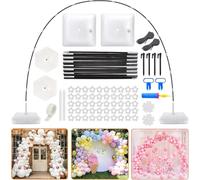 Balloon Arch Kit with Stand, Adjustable Balloon Arch Frame(2.7m high and 3m wide) with Water Fillable Base and Fibre Poles for Wedding Birthday Graduation Baby Shower Party Halloween Christmas DIY De