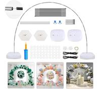 Balloon Arch Kit with Stand, Water Fill Base, 2.7m Tall Adjustable Balloon Arch Stand Frame, Free Bending Shape, for Christmas Halloween Wedding Birthday Baby Shower Graduation Party Supplies