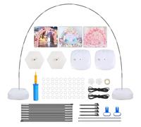 Balloon Arch Stand Kit with Base, Adjustable Balloon Arch Frame 3x2.7m, Balloons Garland Arch Kit, Half Round Balloons Archs Stand Holder for Wedding, Birthday, Baby Shower, Party,Halloween,Christmas