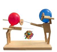 balloon bamboo man battle,wooden fencing puppets, balloon brawlers game, balloon fencing game for 2-Player Adults Kids Fun Balloon Battles