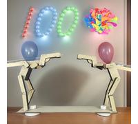 Balloon Bamboos Man Battle Game, Handmade Wooden Fighting Puppet Balloon Toy Fighting Board Ga-me, B-alloon Brawlers Game, Interactive Strategy Toy With 100 Balloons For 2 Players