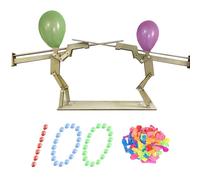 Balloon Bamboos Man Battle Game, Handmade Wooden Fighting Puppet Balloon Toy Fighting Board Game, Exciting Fun Fast Paced Whack Boom Balloon Interactive Strategy Toy With 100 Balloons For 2 Players