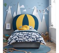 Balloon Blue And Yellow Fabric Kids Bed - 3Ft Single