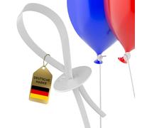 Balloon Closures • Pack of 100 • Balloon Ribbon with Quick Release • Premium Balloon Closure with Cord • Climate Neutral • Balloon Closures Helium • Balloon Caps • Wedding Party / Birthday / Party